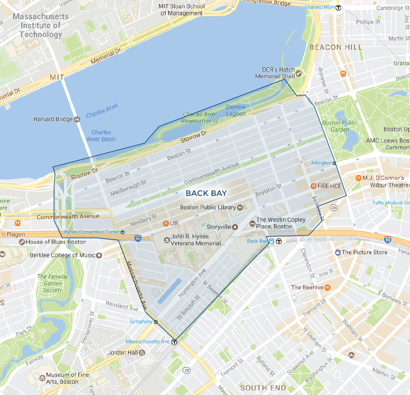 BACK BAY neighborhood map