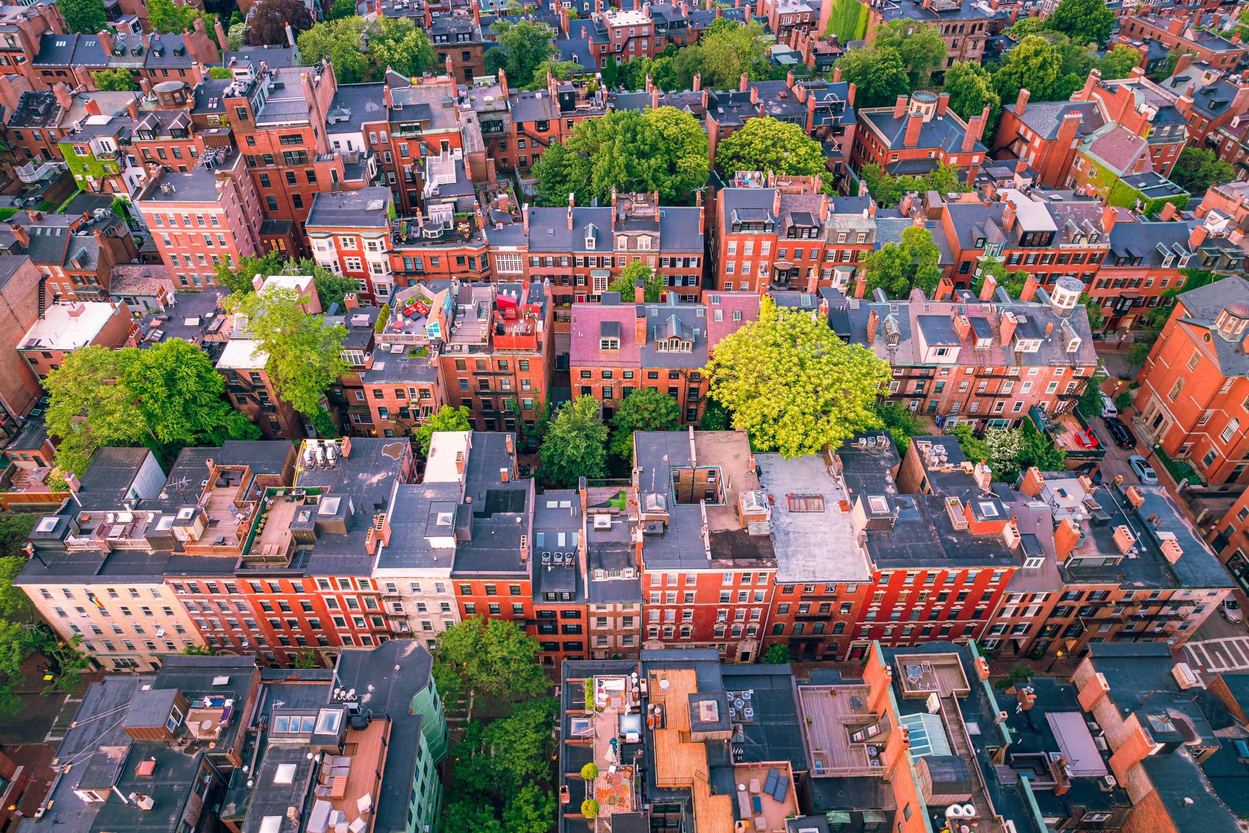 Beautiful houses in Beacon Hill, Boston, Massachusetts Stock Photo